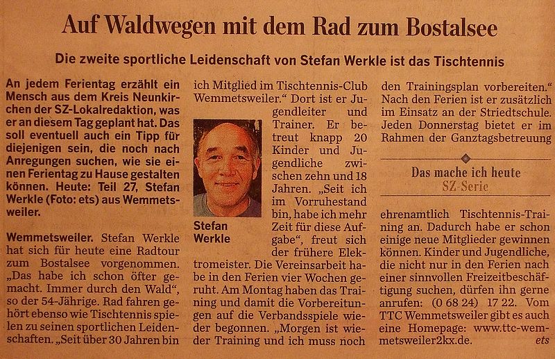 Stefan Werkle in der SZ am 08.08.2007